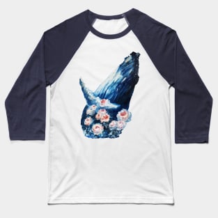 Whale and roses Baseball T-Shirt